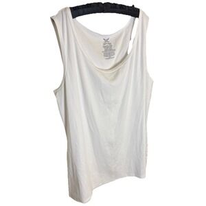 Faded Glory Must-Have‎ Tank WOMANS 5X white ribbed stretch SCOOP NECK TANK